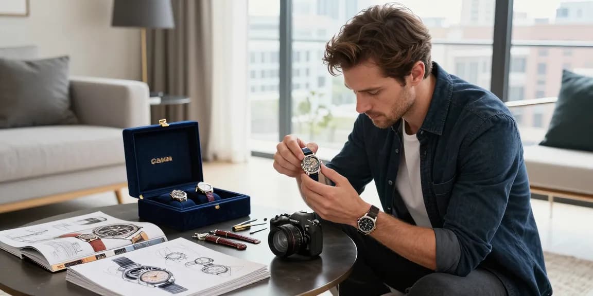 Replica watches displayed in a sophisticated urban setting, highlighting luxury and craftsmanship.