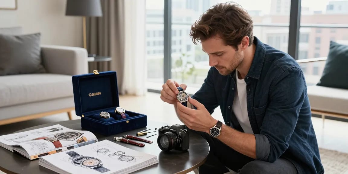 Replica watches displayed in a sophisticated urban setting, highlighting luxury and craftsmanship.
