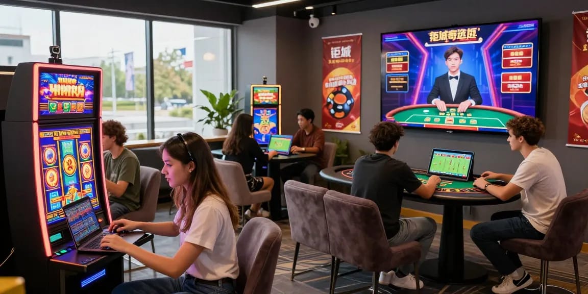 Players enjoying various games at 鉅城's vibrant online gaming platform, showcasing excitement and engagement.