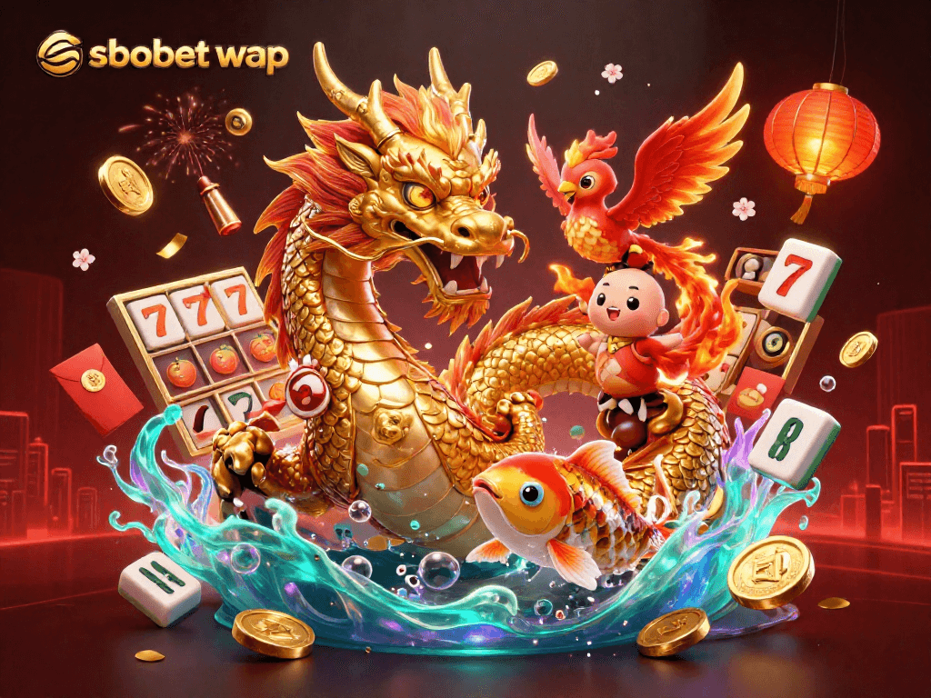 Experience thrilling wins with sbobet wap in this vibrant 3D casino scene full of excitement.