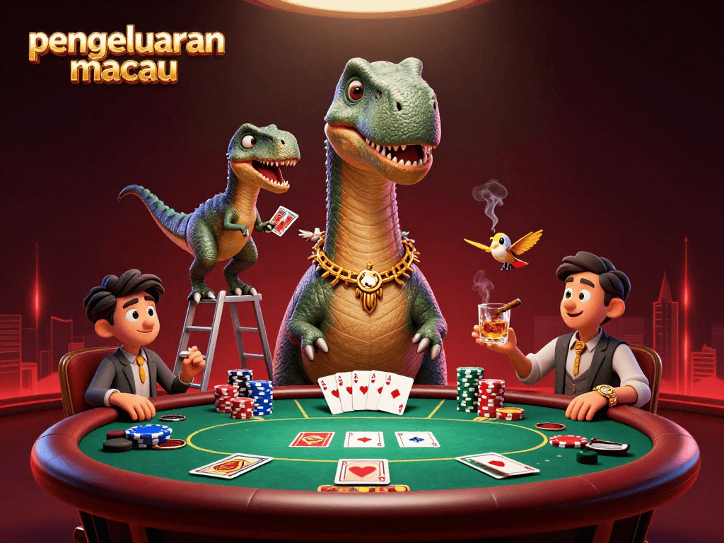 Watch the stylish brontosaurus overseeing the poker table for exciting pengeluaran macau action.