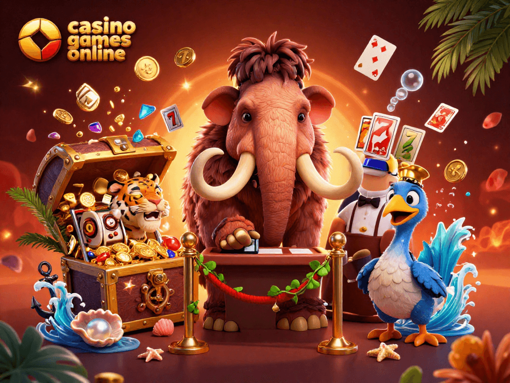 Join the excitement with casino games online as our woolly mammoth bouncer checks IDs at the door!