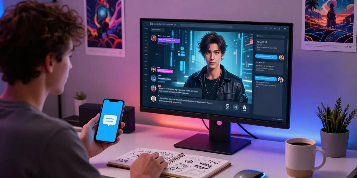 Engaging NSFW AI chat environment with user interacting on a sleek desktop platform.