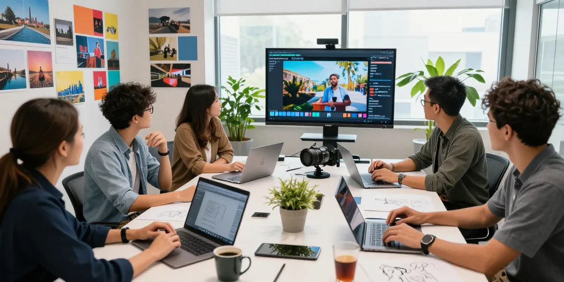 Team collaborating on innovative video projects with Seedance 2.0 in a modern workspace.