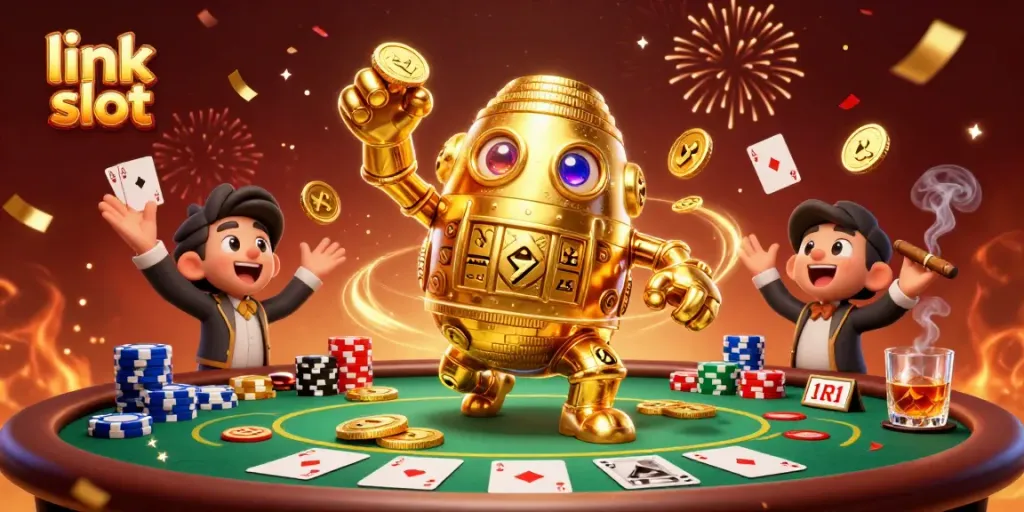 Menangkan jackpot dengan link slot di ilustrasi kasino yang meriah.