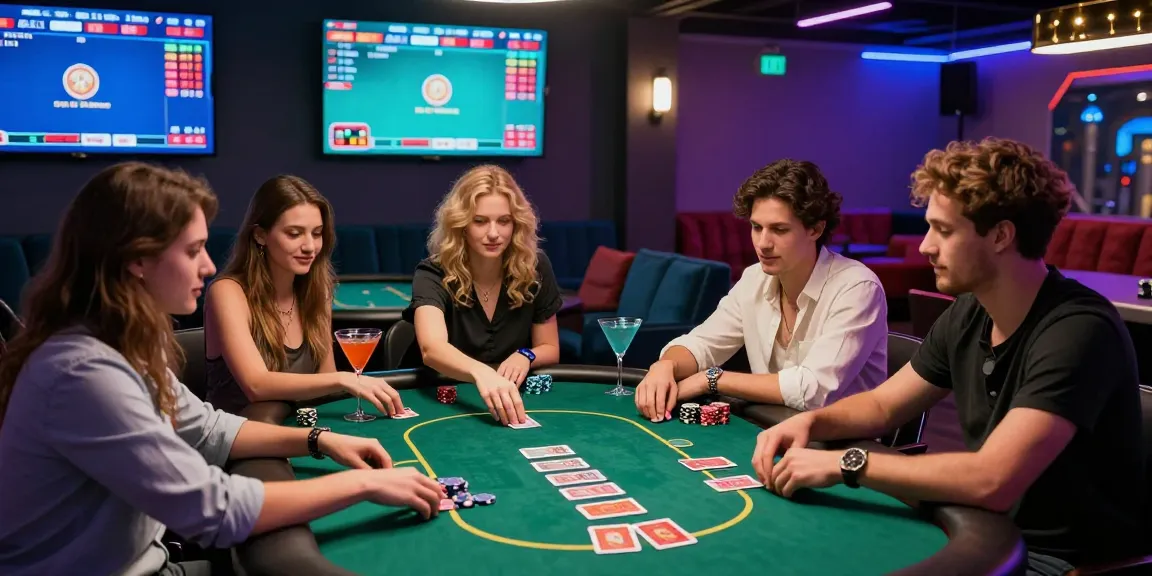 Friends enjoying a high-stakes game at newbet4d lounge with vibrant atmosphere.