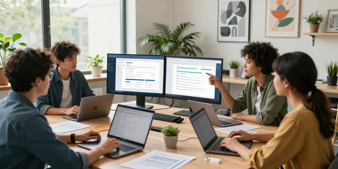 A professional team utilizing WPS下载 in a collaborative office environment, showcasing productivity tools and AI features.