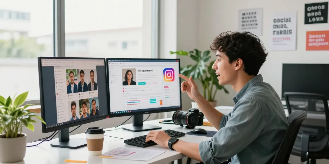 Engaging social media office scene illustrating strategies for instagram live likes kaufen and boosting online presence.