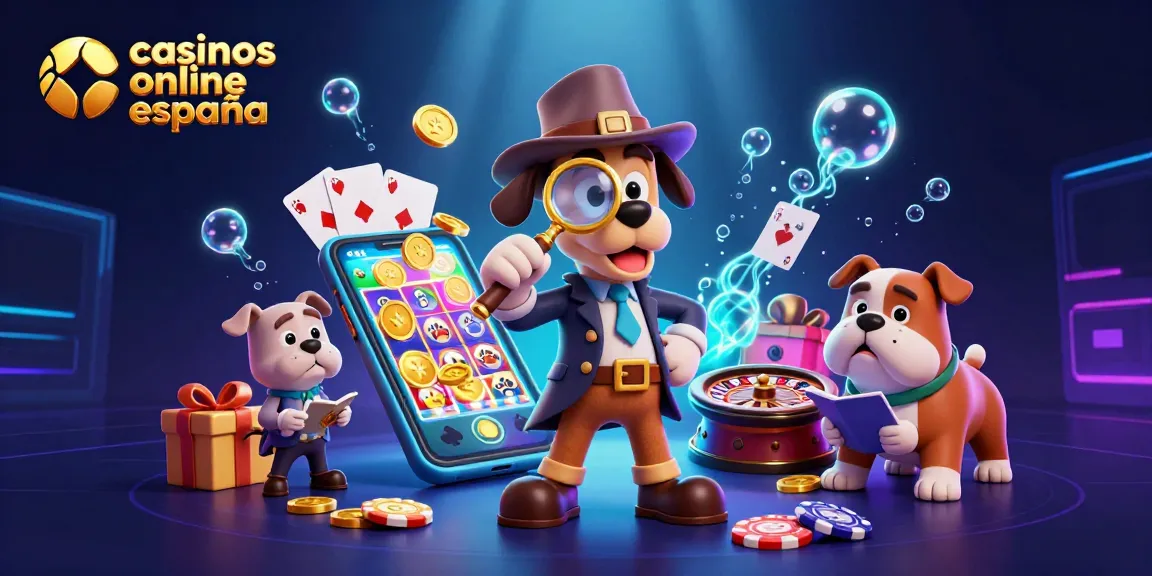 Disfruta de los mejores casinos online en España con una ilustración llena de emoción y juegos.