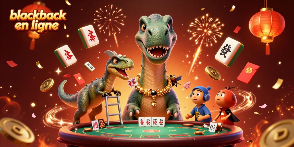 Jouez au blackjack en ligne avec une illustration captivante représentant un brontosaurus unique dans un casino.