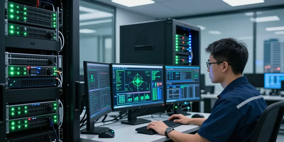 ROKOK88 server management in high-tech data center, showcasing advanced security and connectivity.