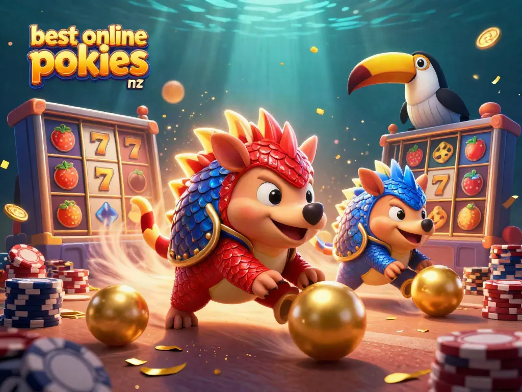 Play engaging online pokies at the best online pokies nz platform featuring dynamic cartoon pangolins.