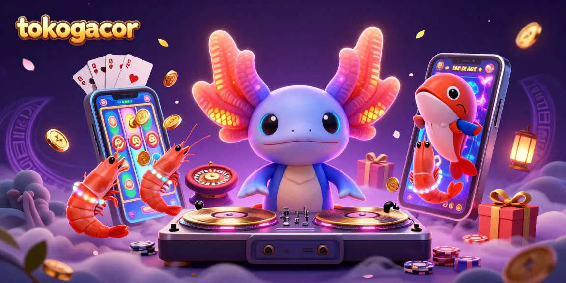 Jelajahi pengalaman bermain slot online tokogacor dengan DJ axolotl neon dan teman-teman lautnya yang ceria.