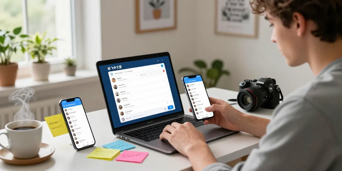 Discover the 纸飞机中文版 app in a cozy home office, showcasing digital communication and productivity.