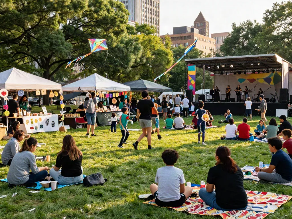 rokok88 community event showcasing local crafts and culture in a vibrant park