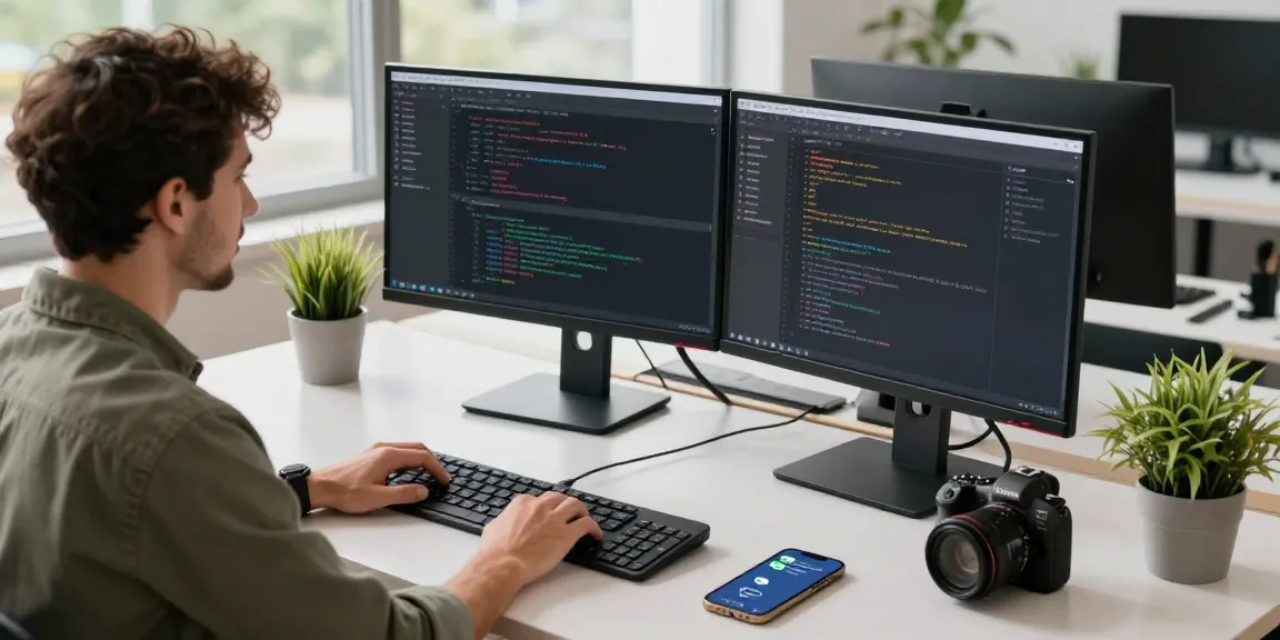 OpenClaw AI integration in a modern coding workspace with multiple screens and programming gadgets.