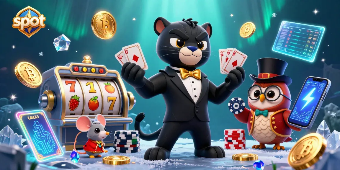 Experience thrilling slot action with charismatic characters in a vibrant casino scene.