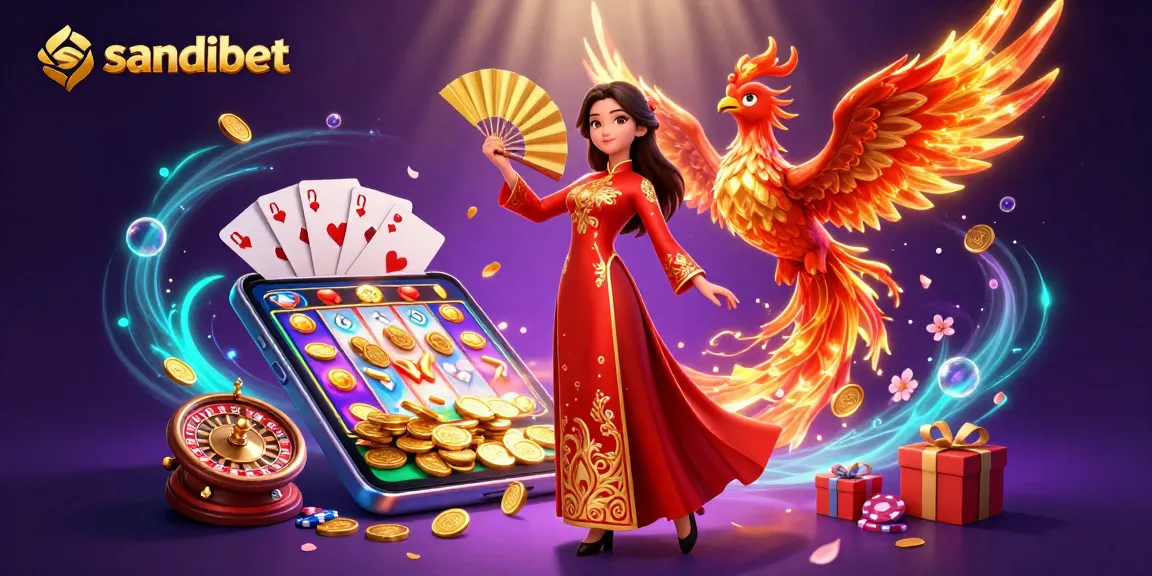 Experience thrilling wins at sandibet with a dynamic casino scene showcasing spinning slot reels and golden coins.