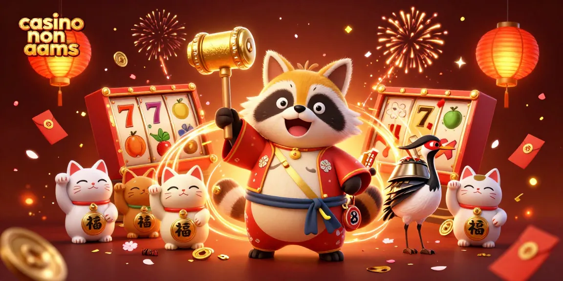 Interagisci con l'emozionante mondo dei casino non AAMS con personaggi vivaci, rulli delle slot e elementi festivi.
