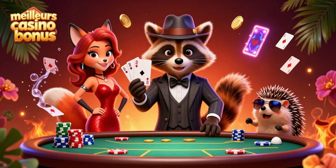 Découvrez les meilleurs casino bonus à travers une illustration animée captivante avec des personnages emblématiques.