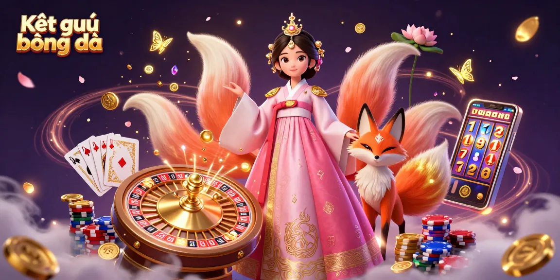Engage in Kết quả bóng đá with the elegance of a woman in a hanbok, accompanied by lucky symbols and dynamic casino elements.