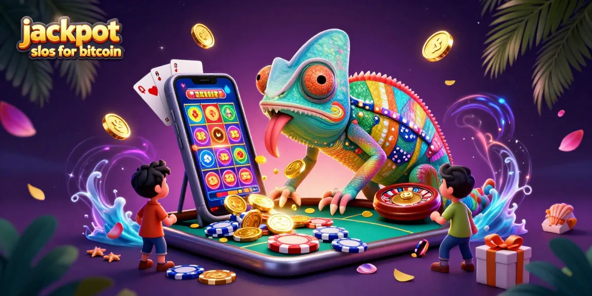 Spin reels and win big with jackpot slots for bitcoin in a vibrant casino scene.