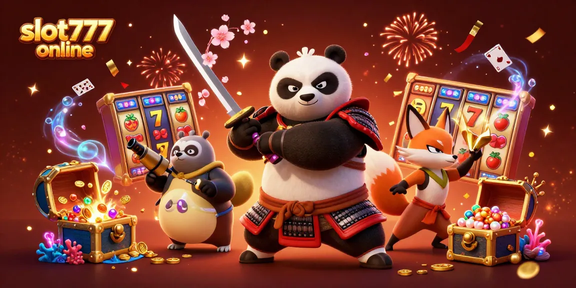 Engage in thrilling gameplay at slot777 online with a dynamic 3D illustration featuring vibrant casino elements.