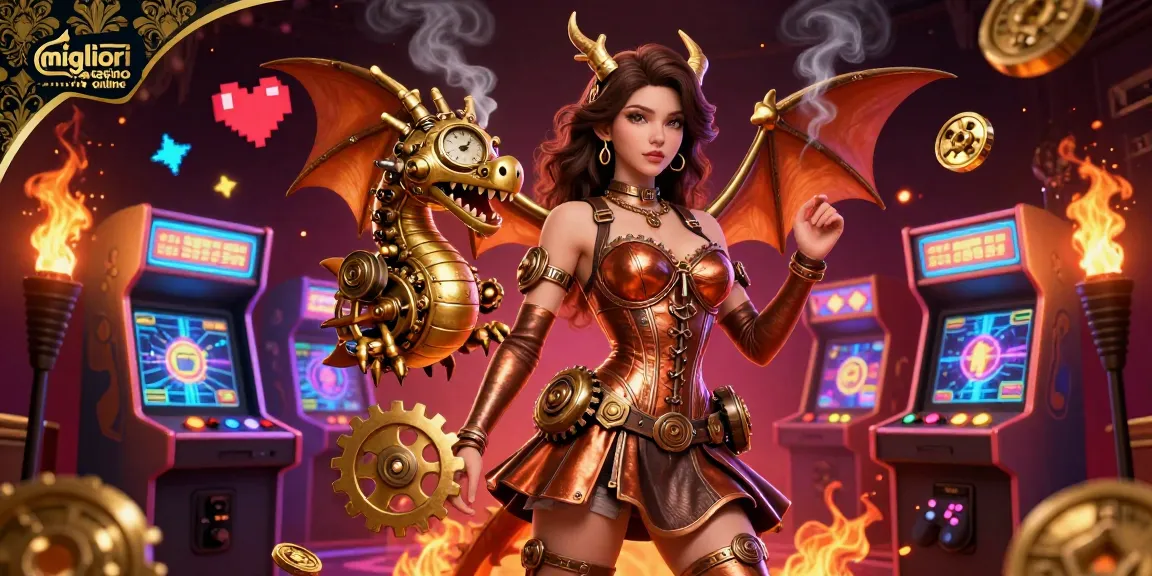 Vivi un'azione emozionante con questa scena straordinaria che presenta i migliori casino online con personaggi vivaci ed elementi da arcade.