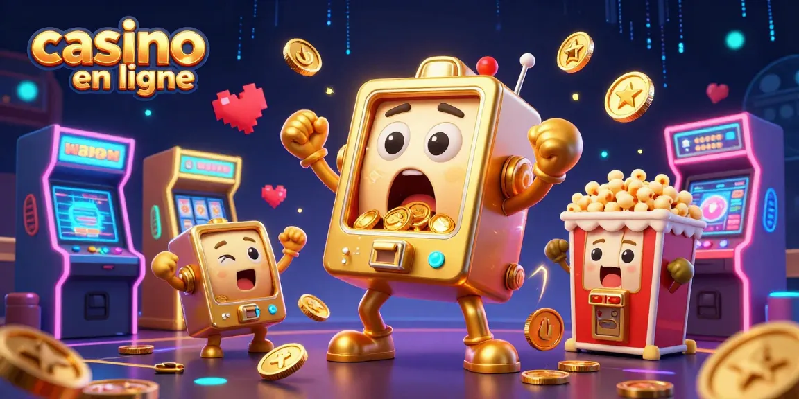 Les jackpots de casino en ligne, une machine à sous en or et des jeux dynamiques.