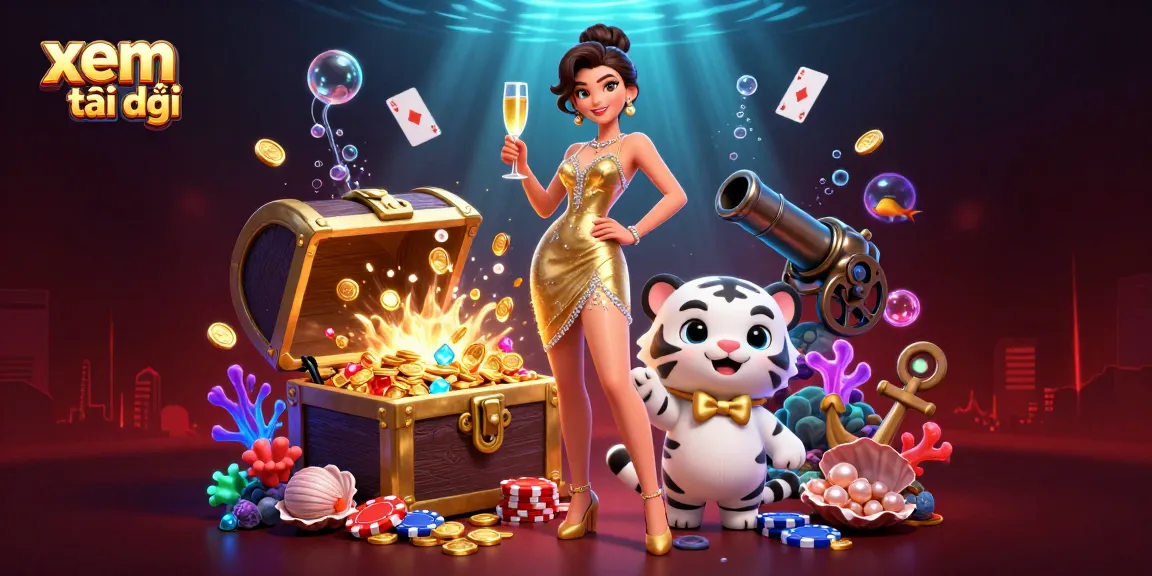 Experience thrilling wins with xem tại đây in this vibrant gambling illustration featuring lucky characters and dynamic game elements.