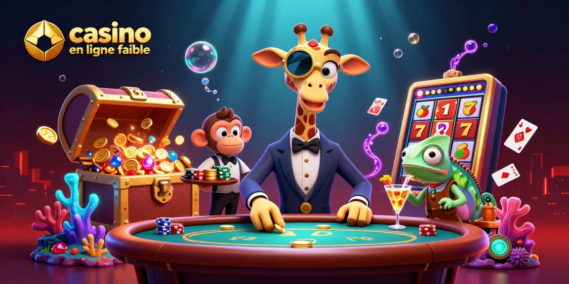 Casino en ligne fiable : une girafe haute en couleur joue avec un valet singe dans un décor de casino ludique.