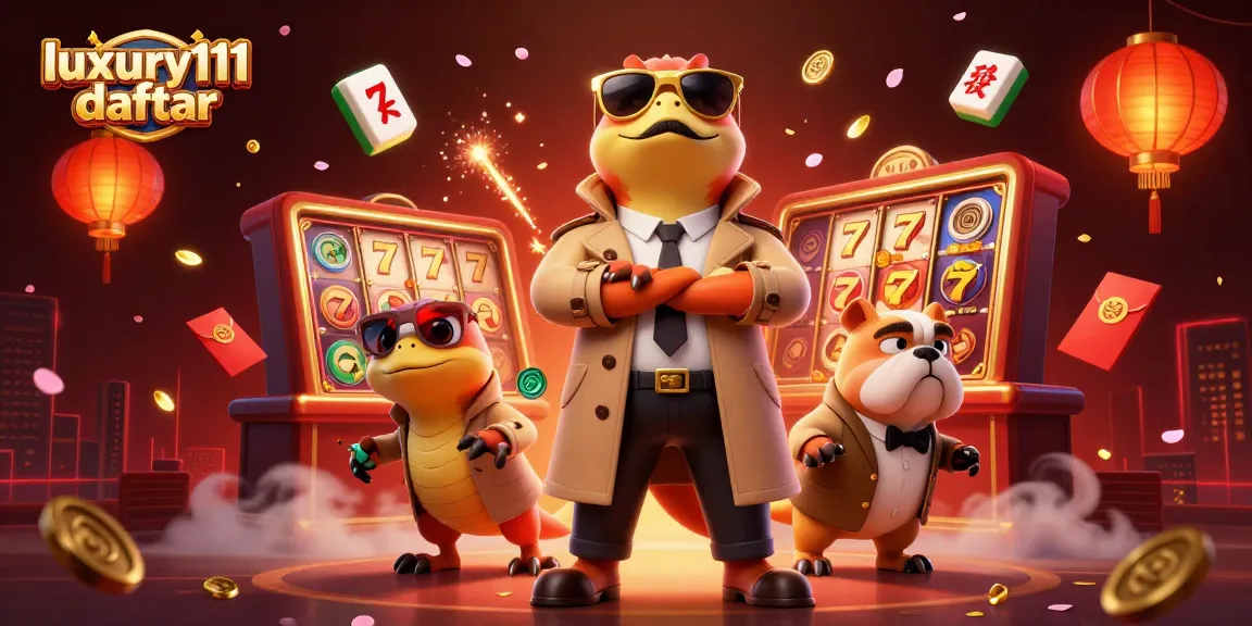 Experience luxury111 daftar with exciting slot action and vibrant casino elements in a dynamic scene.