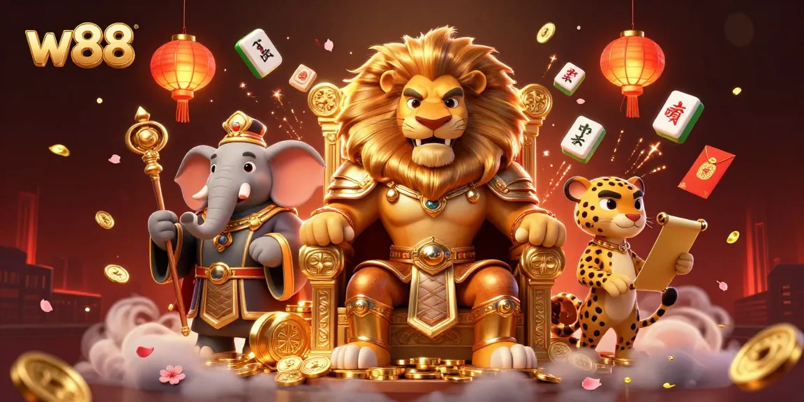 Các nhân vật W88 tham gia vào trò chơi với rồng may mắn, đưa người chơi đến những trải nghiệm bất ngờ trong thế giới cờ bạc.