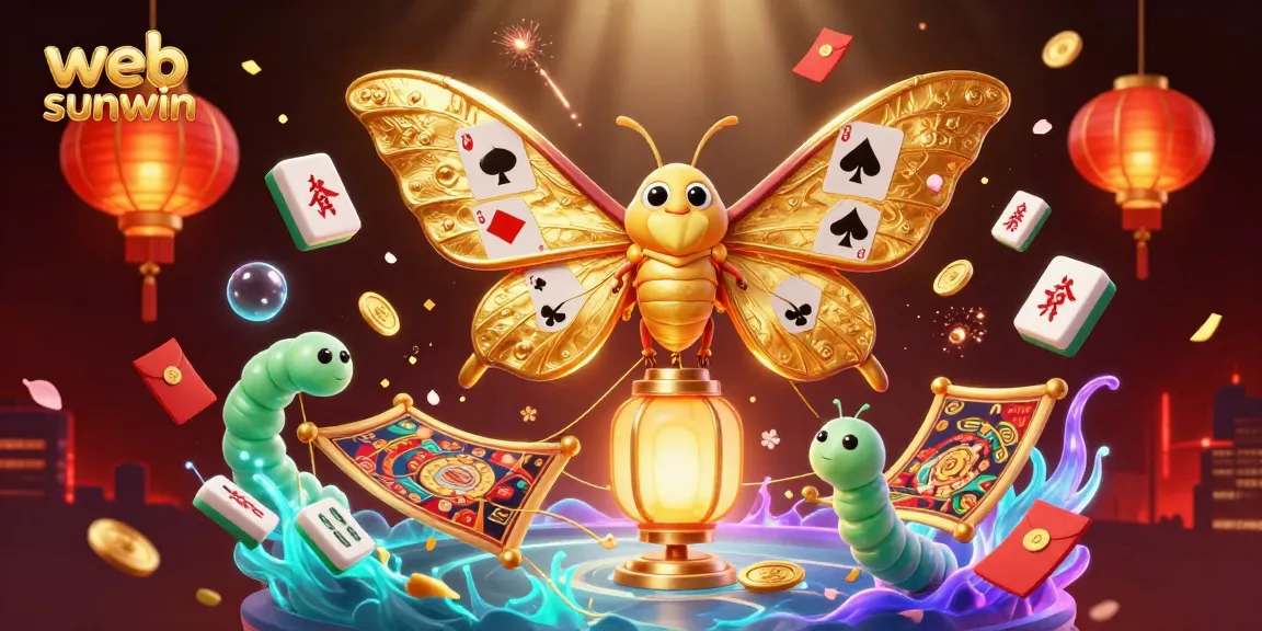Engage with web sunwin's vibrant 3D casino scene with golden moths and lucky elements.