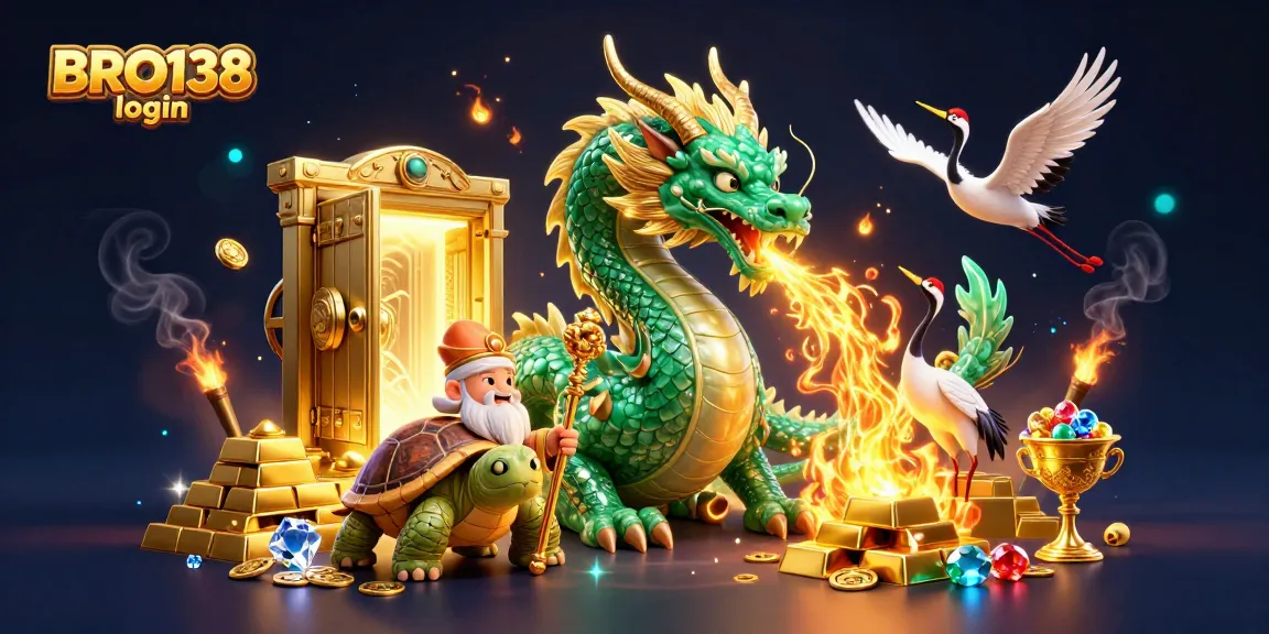Engage with exciting slot action at BRO138 login featuring a colorful dragon and wise sage.