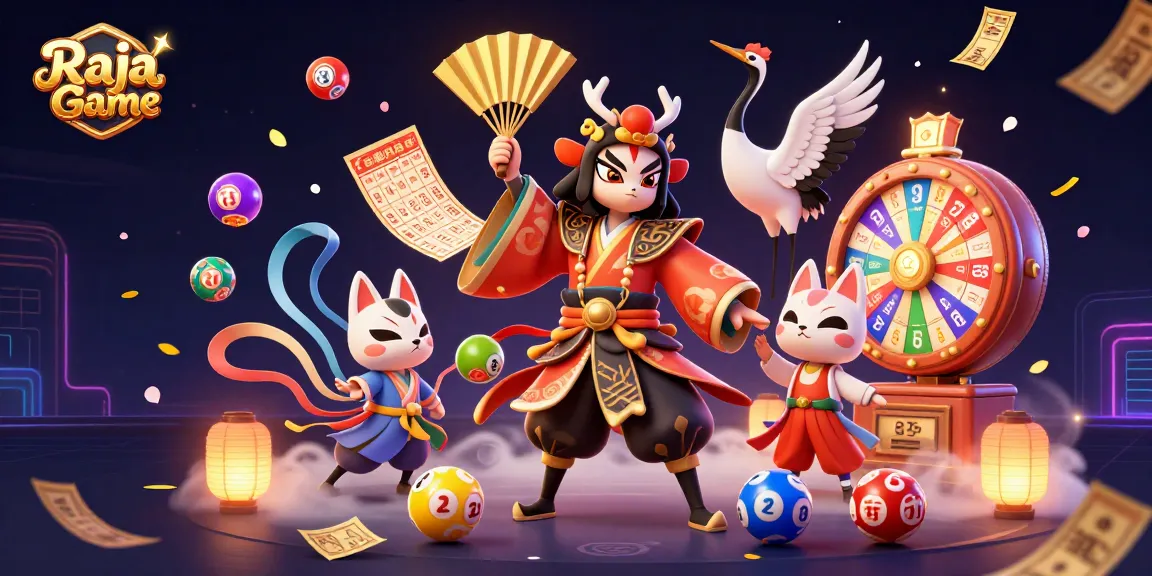 Engage with Raja Game's thrilling lottery and gaming experience featuring vibrant elements.