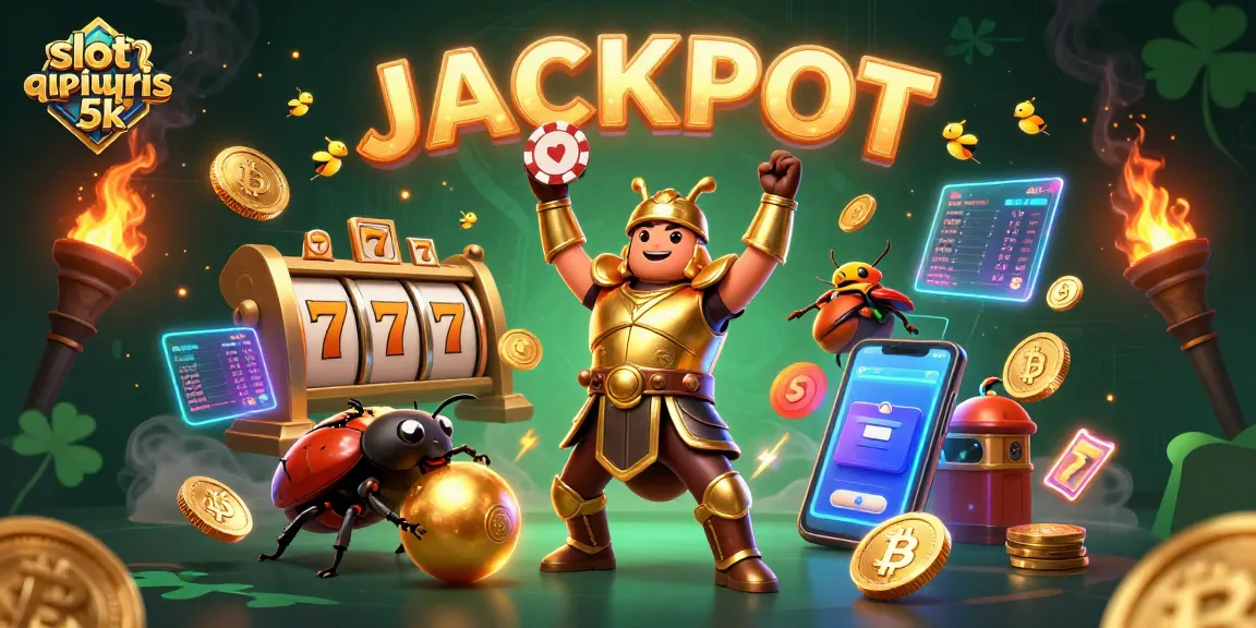 Play slot qris 5k with a glorious jackpot scene featuring vibrant characters and dynamic casino elements.