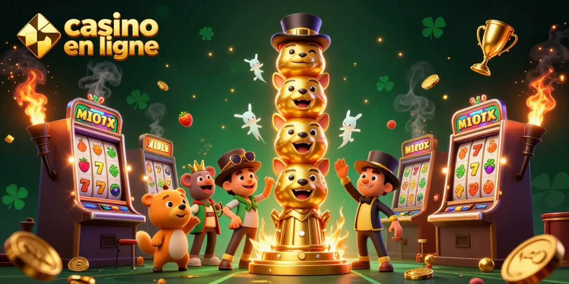 Jouez au casino en ligne avec un totem animé et des machines à sous vibrantes.
