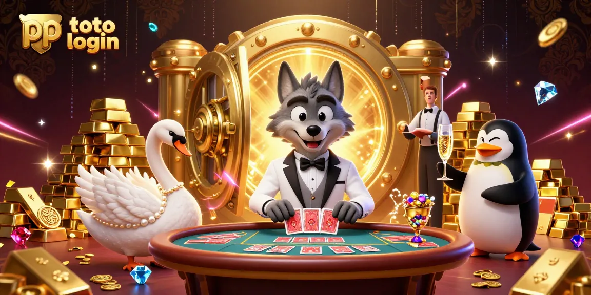 Participate in exclusive gaming experiences with pp toto login at a lavish casino table surrounded by luxury.