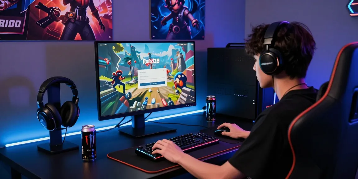 Engaged gamer at raja328 login interface with immersive gaming setup.