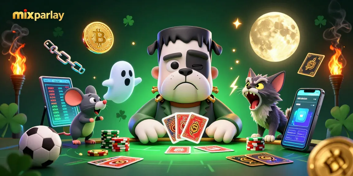 Engage in mix parlay betting strategies with a unique 3D illustration featuring fun characters.
