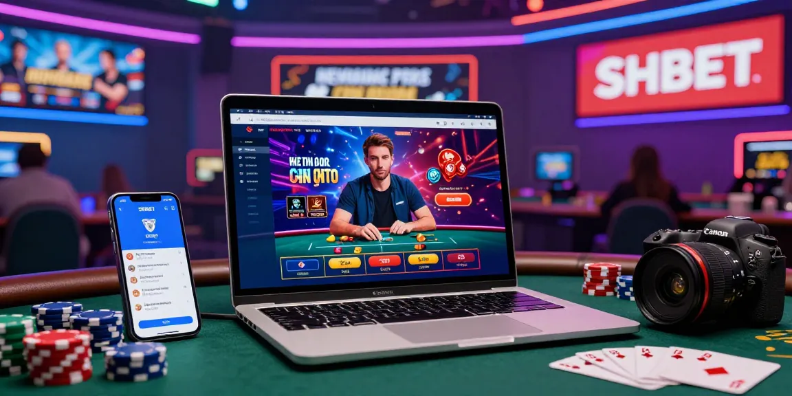 Engaged player at https://shbet.cruises/ enjoying online betting at a vibrant digital casino.