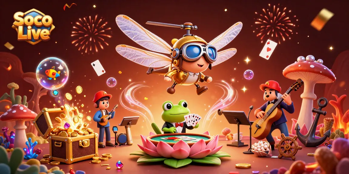 Experience the thrill of Soco Live with vibrant gambling elements and dynamic characters in a rich casino scene.